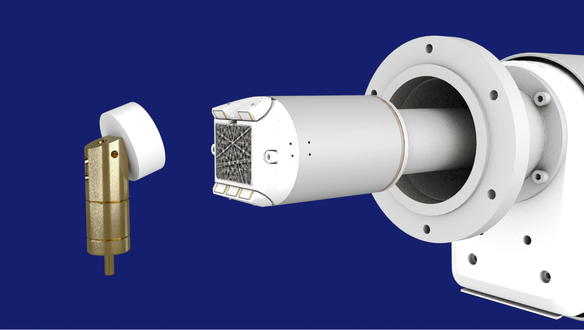 Schematic showing the nose section of an Oxford Instruments CMOS EBSD detector