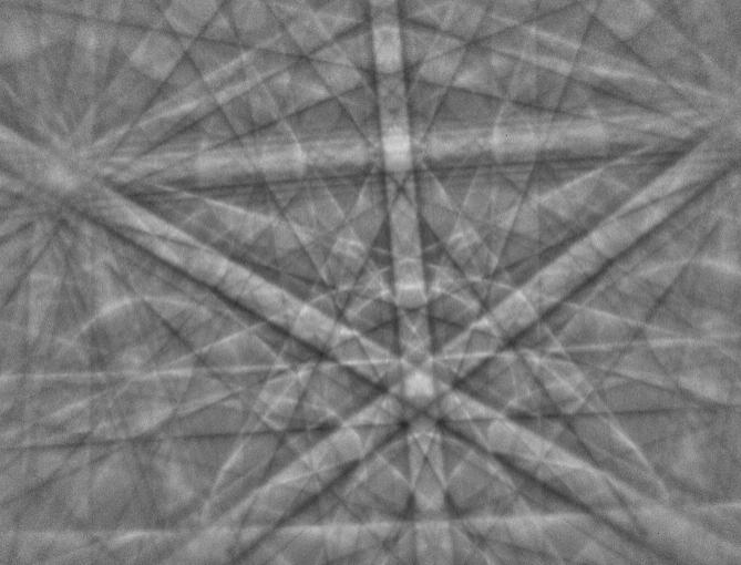 EBSD pattern from Ni collected at high vacuum conditions EBSD pattern from Ni collected at high vacuum conditions